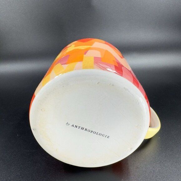 Anthropologie Monogram Letter M Mug Initial Multicolor Ceramic Coffee Mug Cup - Picture 7 of 12